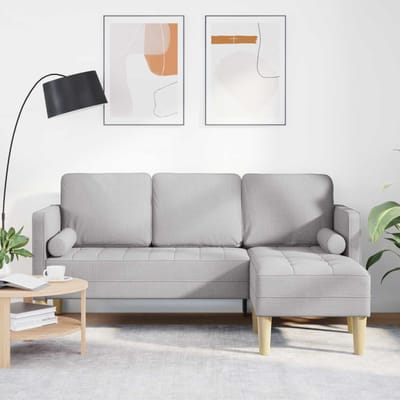 vidaXL - Bankstel - Wolkgrijs - 173 - x - 131 - x - 67 - cm - Polyester