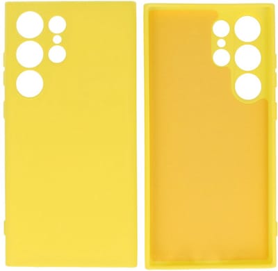 Hoesje Geschikt voor Samsung Galaxy S24 Ultra - 2.0mm Dikke Fashion Telefoonhoesje Backcover - Siliconen Hoesje - Geel