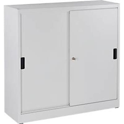 Kast, schuifdeuren, H 1150 x B 1200 x D 400 mm, lichtgrijs