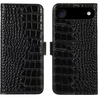 Mocaa Apple iPhone Air Croco Book Case Leer Zwart