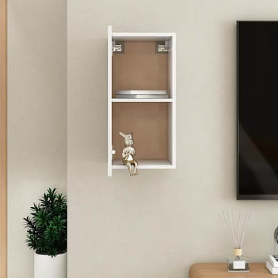 vidaXL - Tv-meubel - 30,5x30x60 - cm - bewerkt - hout - wit