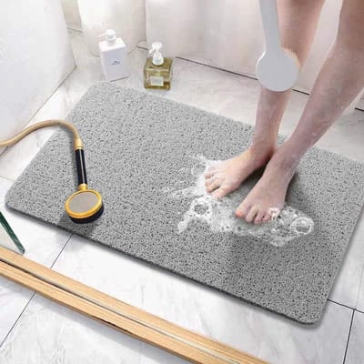 Badmatten antislip, douchemat rubber 60x40cm, extra zacht anti-schimmel, machinewasbaar, voor badkamervloer, badkuip (grijs)