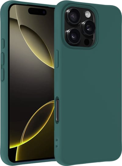 Hoesje - Geschikt voor Apple iPhone 16 Pro - Sterk & Shockproof - Hoes Cover - Siliconen Case - Telefoonhoesjes - Donkergroen