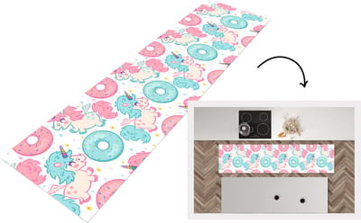 Keukenloper - Loper keuken - Eenhoorn - Donut - Baby - 200x50 cm - Keukenloper vinyl