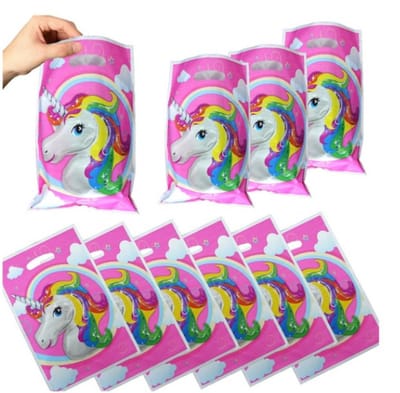 10 Stuks Traktatiezakjes - Unicorn Roze - Perfect voor Uitdeelcadeautjes op een Kinderfeestje of Verjaardag - van Heble®