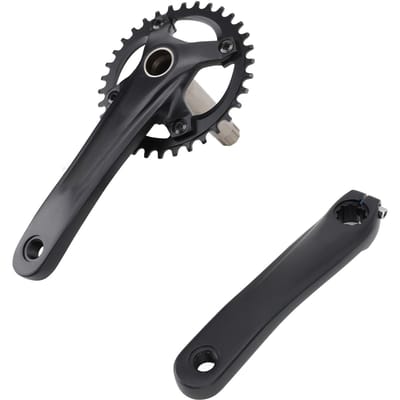 Ensemble de manivelles de vélo, ensemble de manivelles de vélo de montagne à disque unique creux intégré en alliage d'aluminium avec black