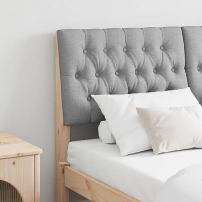 vidaXL - Gestoffeerd - hoofdbord - Lichtgrijs - 160 - cm - Massief - grenenhout