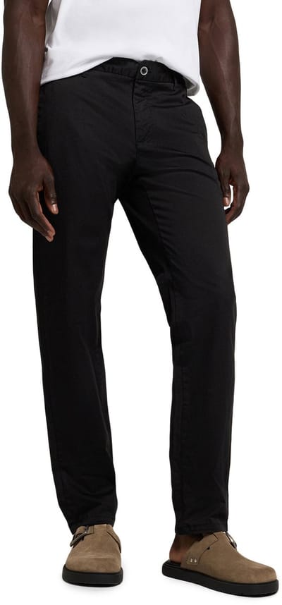 WOTEGA Heren Chinobroek CloudFit – Regular Fit – Katoen Stretch – Zwart – Koordsluiting