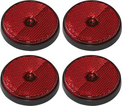 Pro Plus Reflector - set 4x - rood - schroefbevestiging - 60mm - rond