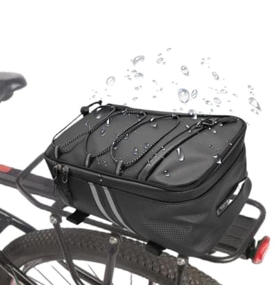 Fietszadeltas - fiets accessoires - fietstas - Opbergtas - Grote capaciteit - Geschikt voor mountainbikes/e-bikes - 8 liter - Zwart - PU-materiaal