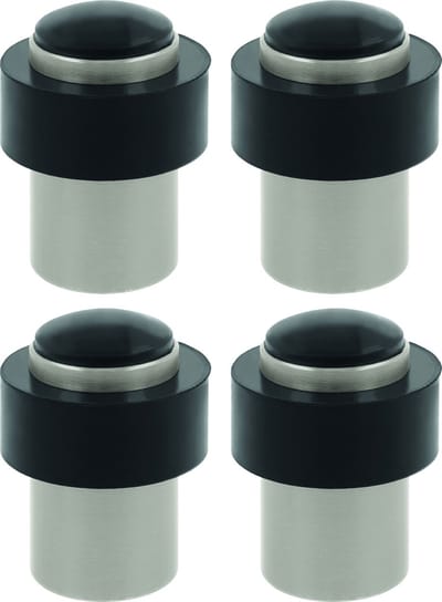 AMIG Deurstopper/deurbuffer - 4x - D30mm - inclusief schroeven - mat zilver