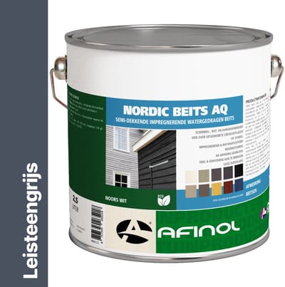 Afinol nordic beits AQ leisteengrijs - 2,5 liter