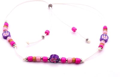 Kinderketting roze-wit-paars-bruin - Verjaardagscadeau