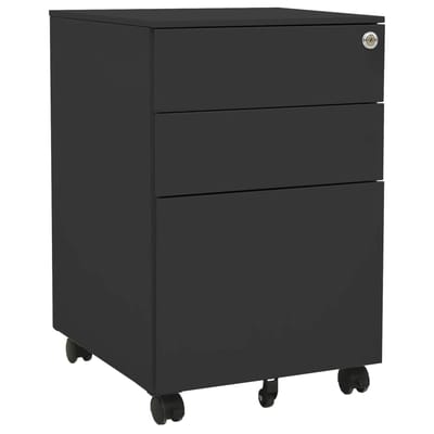 vidaXL - Ladeblok - verrijdbaar - 39x45x60 - cm - staal - antracietkleurig