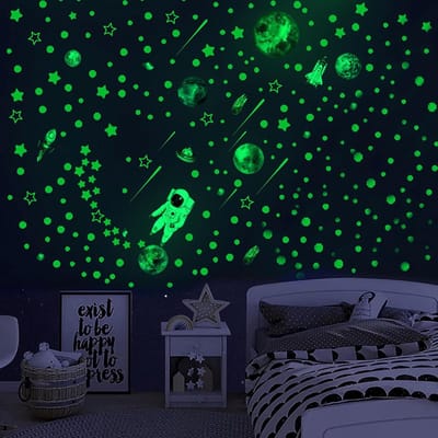 Glow Stars Decals 849 Stuks - Lichtgevende Maan En Ster Stickers - Glow In The Dark Muurstickers Voor Kinderkamer Woonkamer - Wanddecoratie Slaapkamer .