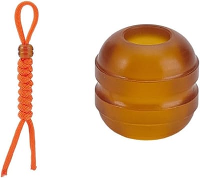 12.5mm PEI Titanium Lanyard Kralen, Grote Opening Paracord Kralen met Nylon Touw voor Sleutelhanger, Outdoor EDC Gereedschap en DIY Accessoires, Oranje