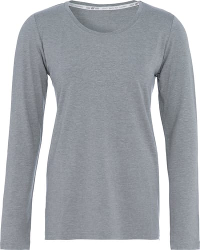 Knit Factory Lily Shirt - Dames shirt met ronde hals - T-shirt met lange mouwen - Shirt voor het voorjaar en de zomer - Superzacht - Shirt gemaakt van 96% viscose & 4% elastaan - Licht Grijs - S