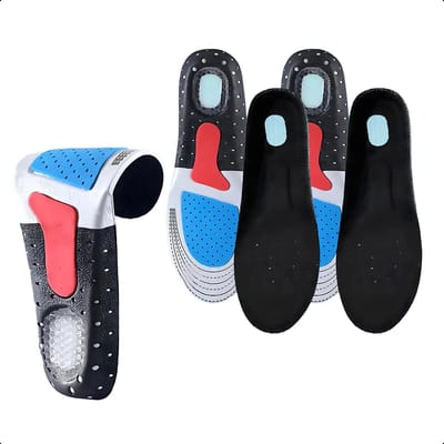 Medure® 2-Paar - 35-40 - Gel Inlegzolen - Hielspoor Zooltjes - Zwart - Steunzolen - Hakverhoger - Achillespees - Heren Werkschoenen - Dames - Vrouw - Verhogende - Badstof - Antislip - Sport