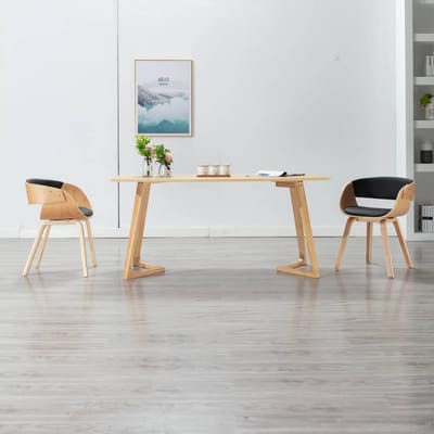 vidaXL Eetkamerstoelen 2 st gebogen hout en kunstleer
