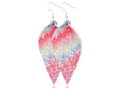 Akyol - Oorhangers kerst - oorhanger - Roze oorhanger - Roze - oorbel - glitter oorbel - roze oorbellen - glitter - kerst - sieraad - oorhangers