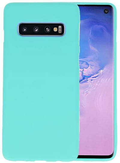 Hoesje Geschikt voor de Samsung Galaxy S10 - Backcover Color Telefoonhoesje - Turquoise