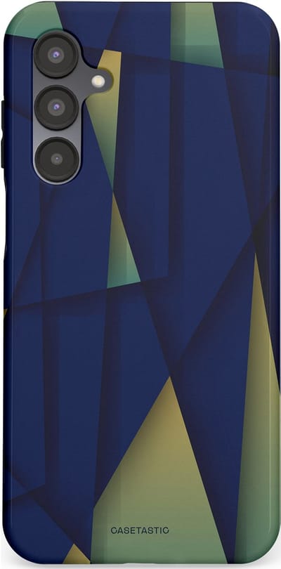 Casetastic Hoesje Geschikt voor Samsung A16 - Stijlvolle Beschermende Duo-layer Case - Blauwgroene Driehoeken