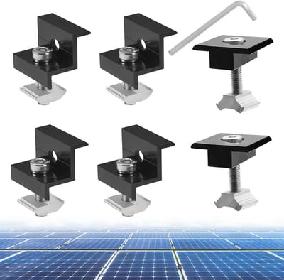 Zonnepaneelhouderset met verstelbare Z-houders en middenklemmen voor efficientie