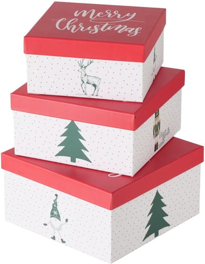Set van 3 geneste dozen Chrissy kerst