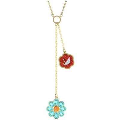Swarovski Bloem van het Geluk Zwaan Hanger Ketting Dames ketting Goud 5597664 Box (Random Color) white