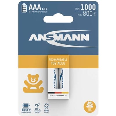Ansmann 1311-0029 Oplaadbare AAA batterij (potlood) NiMH 800 mAh 1.2 V 2 stuk(s)