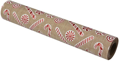 Clayre & Eef Tafelloper 28x275 cm Beige Rood Synthetisch Kerst