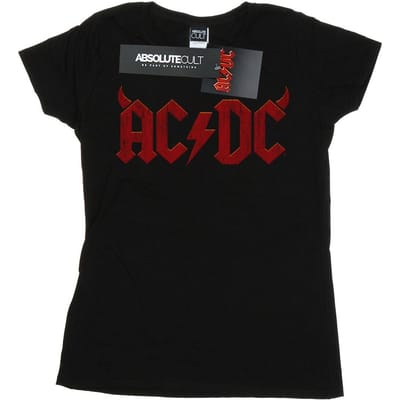 AC/DC Dames/Dames Horns Logo Katoenen T-Shirt (Zwart)