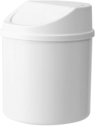 Bureaubak met deksel - Tafel prullenbak - Kantoor opruimen - Compact ruimtebesparend - 3 liter - Wit