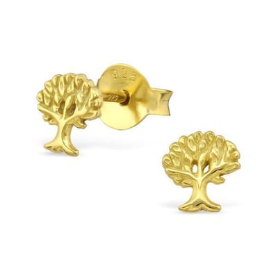 Montebello Oorbellen Alberta G - 925 Zilver Verguld - Levensboom - ∅6mm