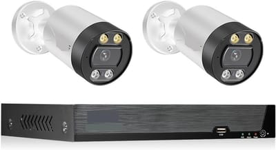 Beveiligingscamera Systeem - 4K Cameraset - Buiten Bewaken - Kleur Nachtzicht - 8MP Resolutie - Wit