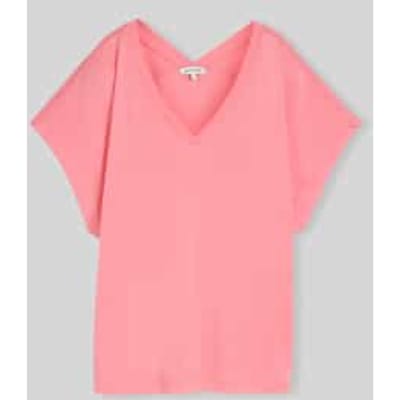 Tom Tailor - T-shirt met V-hals - Maat XXL - soft fuchsia pink