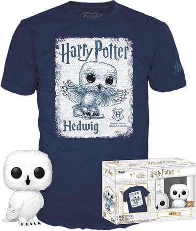 Funko Harry Potter - POP! & Tee Box Hedwig Verzamelfiguur & T-shirt Set - XL - Blauw