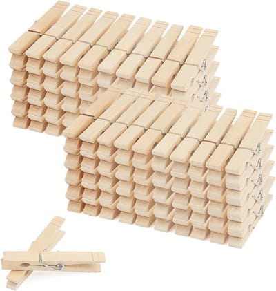 Houten Wasknijpers 100 Stuks - 8,4 cm Ambachtelijke Clips voor Kleding en Decoratie