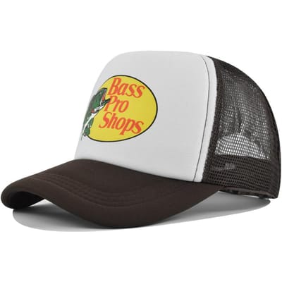 Casquette de baseball filet maille sérigraphie poisson casquette à visière hommes et femmes casquette en maille chapeau de soleil randonnée voyage adjustable white