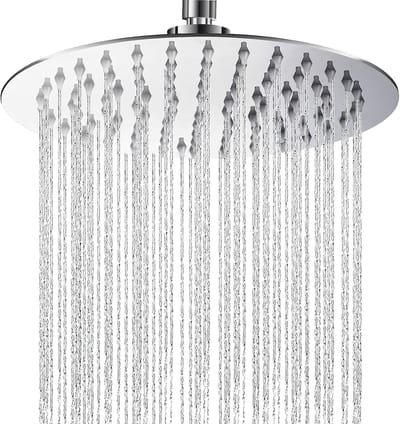 SnelShoppen - Douchekop Regendouche 8 Inch - 304 Roestvrij Staal - Ultra Plat Design - Hoge Druk - Zelfreinigende Siliconen Noppen - Antikalk Hoofddou