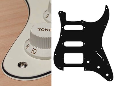 Boston ST-323-VW pickguard, Stallion, SSH, 3 pot holes, 3-5 switch, 3 ply, vintage white