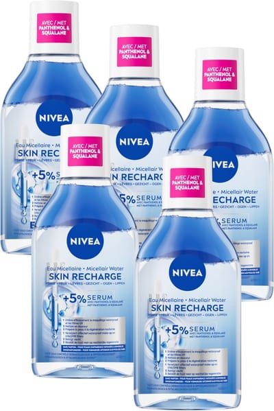 NIVEA Serum-infused Micellair Water REGENERATING - Cleanser - Reinigingswater - Make up remover - Voordeelverpakking - 5x 400 ml