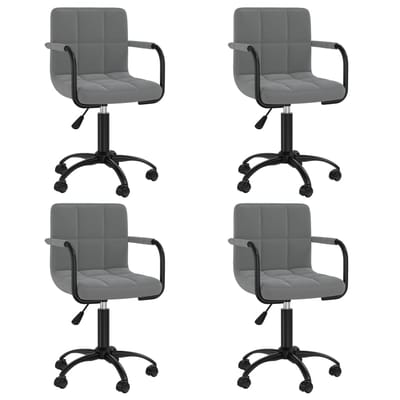 vidaXL Eetkamerstoelen draaibaar 4 st fluweel donkergrijs