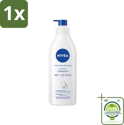 1 x Nivea - Express - Bodylotion met Pomp - Voor Normale tot Droge Huid - 72 uur Hydratatie - 400 ml - Nivea Bodylotion - Hydraterende Bodylotion - Droge Huid - Normale Huid - 72 Uur Hydratatie