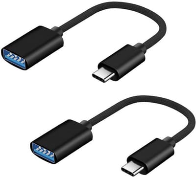Allecto - Usb C naar Usb Adapter - Type C Kabelconnector - Zwart