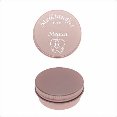 Melktanden Blikje Met Naam Gravering - Megan