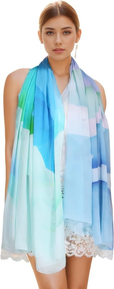 XL Grote Kleurrijke Zijden Sjaal Pareo Sarong Strandlaken Stola