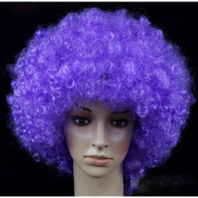 Dames Krullend Cosplay Pruik Kort Golvend Krullend Haar Kleurrijke Synthetische Pruik Voor Dagelijks Feest Mannen Voetbalfan Dragen Kinderen Pruiken blue