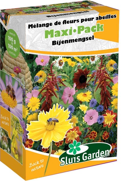 Bijenmengsel speciaal mix Maxi Pack 100 gram - bloementuin - wildbloemen - bloemenberm - bloemenweide - veldbloemen -lvb sg7325 bijen en vlinders