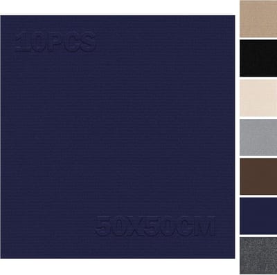 Set van 10 Zelfklevende Tapijttegels 50 x 50 cm - 2.5 m² Donkerblauw voor Thuis, Kantoor en Commercieel Gebruik